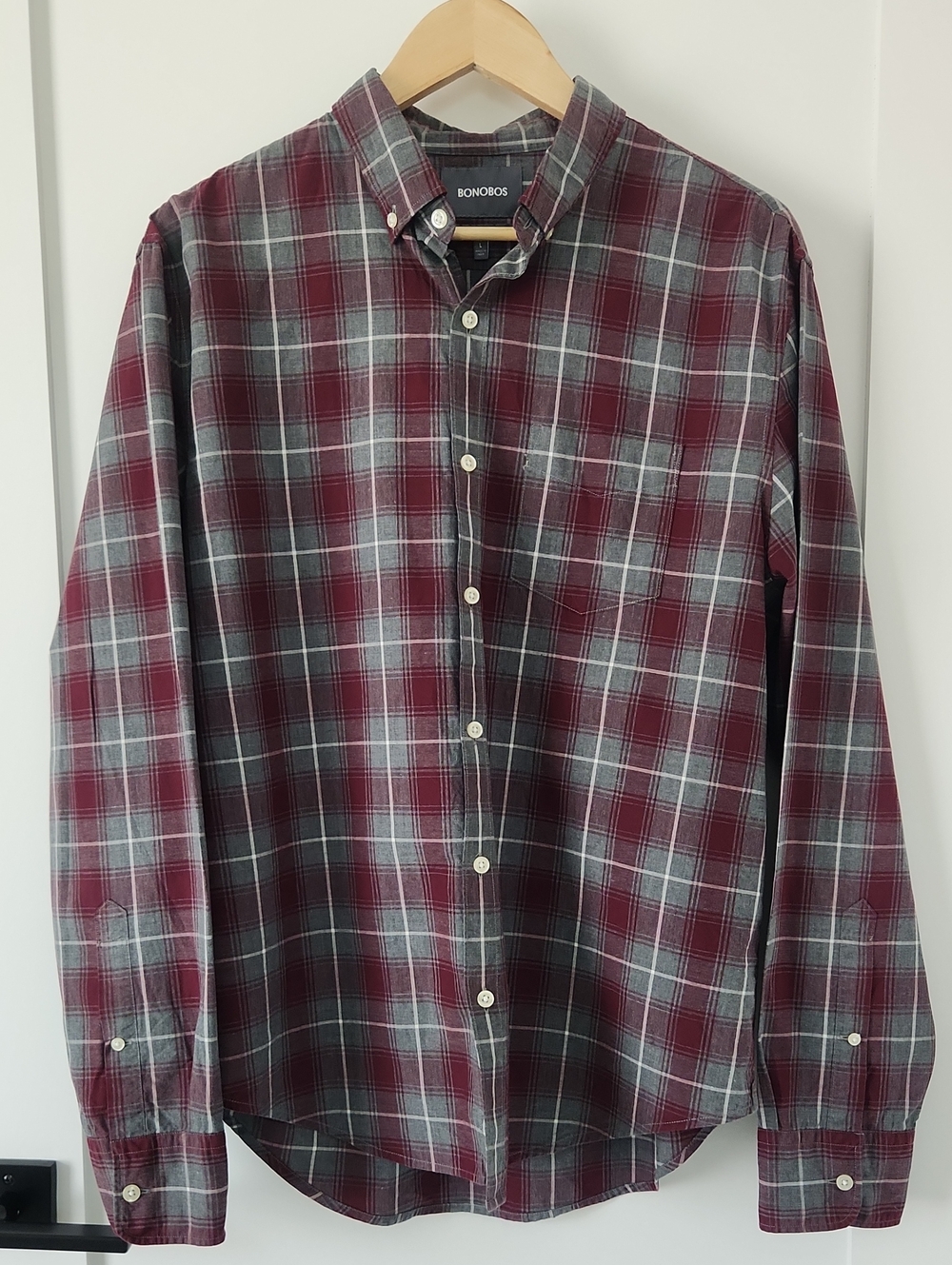 Bonobos Plaid Button Down Casual Cotton Shirt Standard Fit Large LIKE NEW